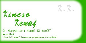 kincso kempf business card